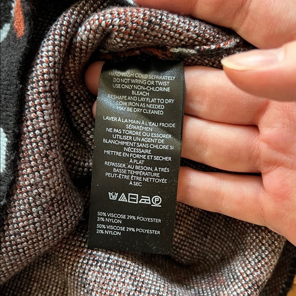 Maeve Anthropologie Carys Mock Neck Floral Sweater Cropped - Picture 7 of 10